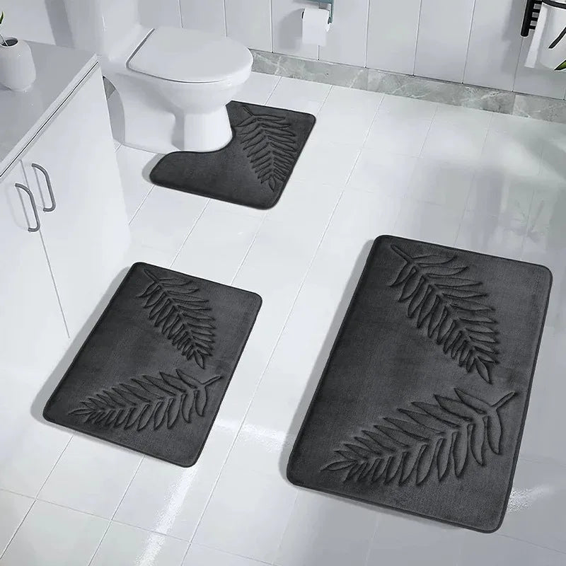 Nameria Memory Foam Bathroom Mat Set – Ultra Soft Non Slip Washable Rugs