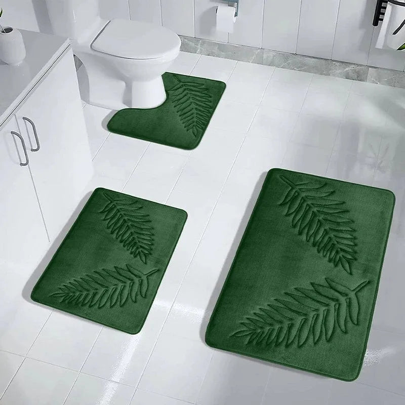 Nameria Memory Foam Bathroom Mat Set – Ultra Soft Non Slip Washable Rugs