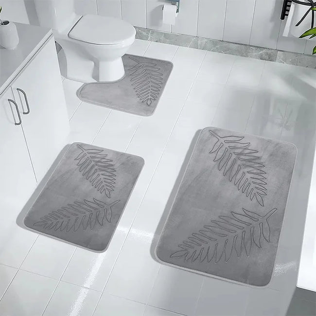 Nameria Memory Foam Bathroom Mat Set – Ultra Soft Non Slip Washable Rugs