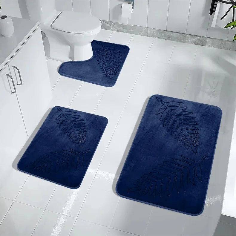 Nameria Memory Foam Bathroom Mat Set – Ultra Soft Non Slip Washable Rugs