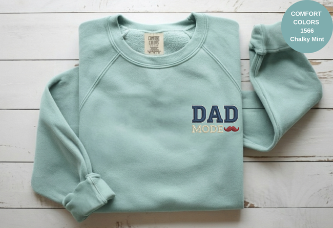 Unisex Garment-Dyed Sweatshirt with Dad Mode Embroidery