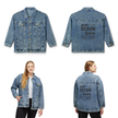 Customizable Women's Oversized Denim Jacket Relaxed Fit Stretch Blend