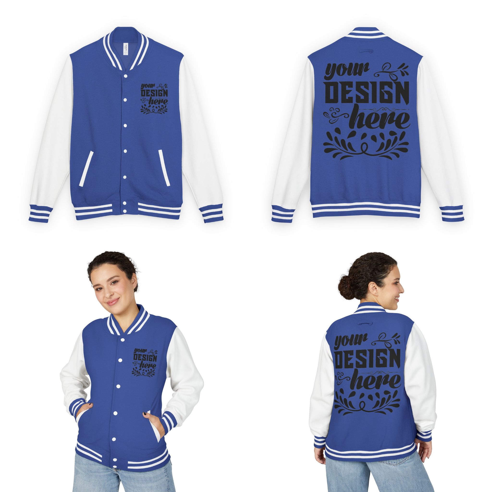 Customizable AWDis JH043 Unisex Heavyweight Letterman Jacket