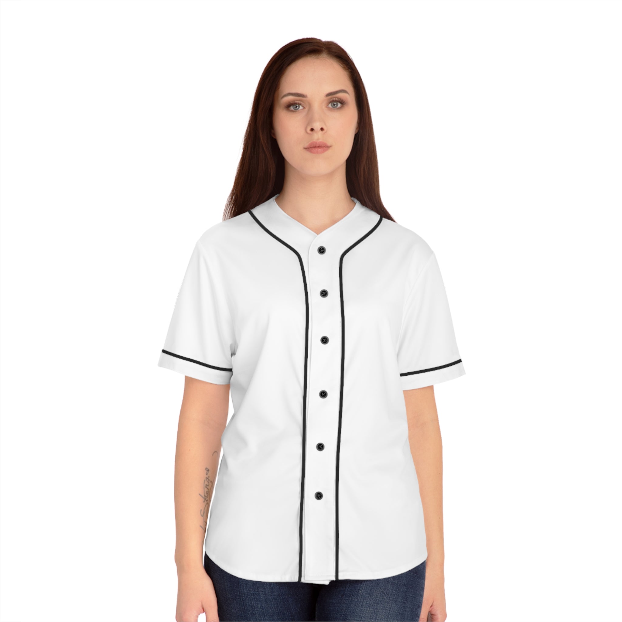 Customizable Womens Baseball Jersey Moisture Wicking Button Front