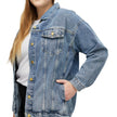 Customizable Women's Oversized Denim Jacket Relaxed Fit Stretch Blend