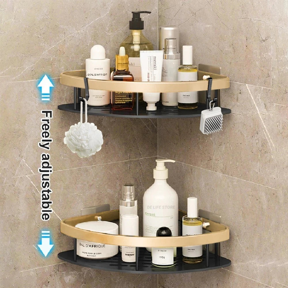 Nameria Wall Mounted Bathroom Corner Shelf – No Drill Luxury Storage Rack