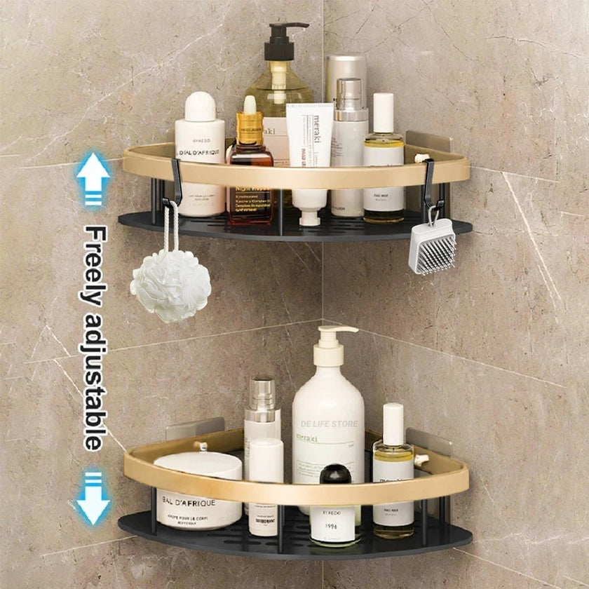 Nameria Wall Mounted Bathroom Corner Shelf – No Drill Luxury Storage Rack