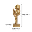 Nameria Abstract Gold Face Sculpture Modern Minimal Resin Home Decor