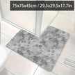 Nameria L-Shape Plush Bathroom Mat – Non Slip Absorbent Soft Floor Rug