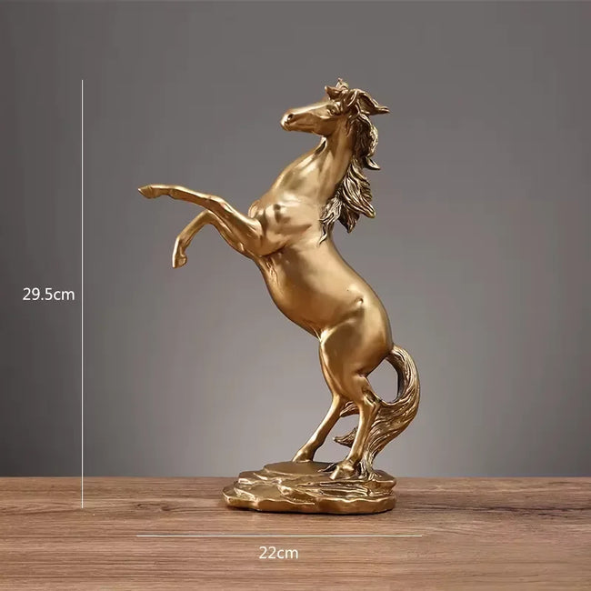 Nameria Black and Gold Horse Sculpture Modern Resin Luxury Home Decor