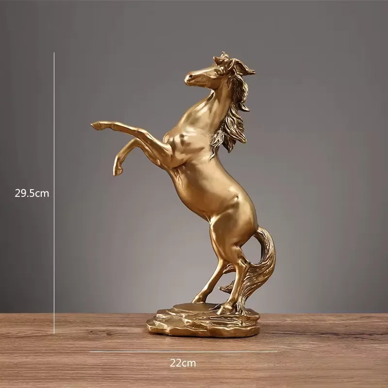 Nameria Black and Gold Horse Sculpture Modern Resin Luxury Home Decor