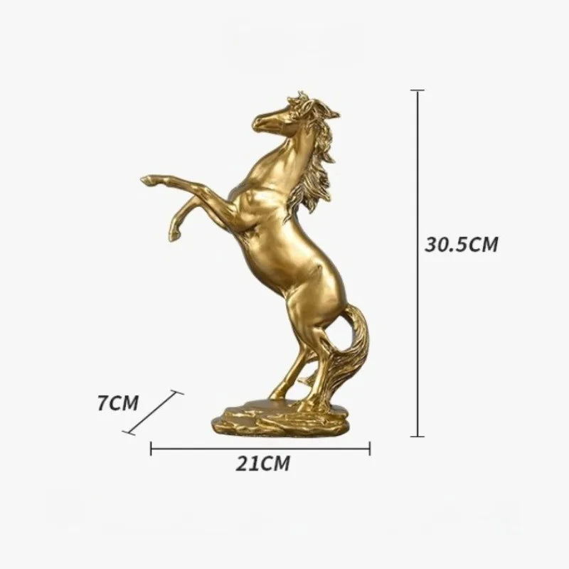 Nameria Black and Gold Horse Sculpture Modern Resin Luxury Home Decor
