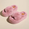 Women’s Plush Platform Indoor Slippers – Soft Furry Winter Comfort Shoes