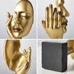 Nameria Abstract Gold Face Sculpture Modern Minimal Resin Home Decor