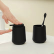 Nameria Minimal Bathroom Accessory Set – Soap Dispenser and Cup Vanity Decor