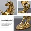 Nameria Black and Gold Horse Sculpture Modern Resin Luxury Home Decor