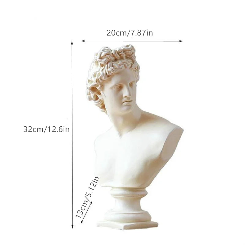 Nameria Classical Greek Bust Sculpture – Apollo Artemis Resin Home Decor