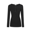 Nameria Button Fitted Long Sleeve Base Layer Half Open Collar Top