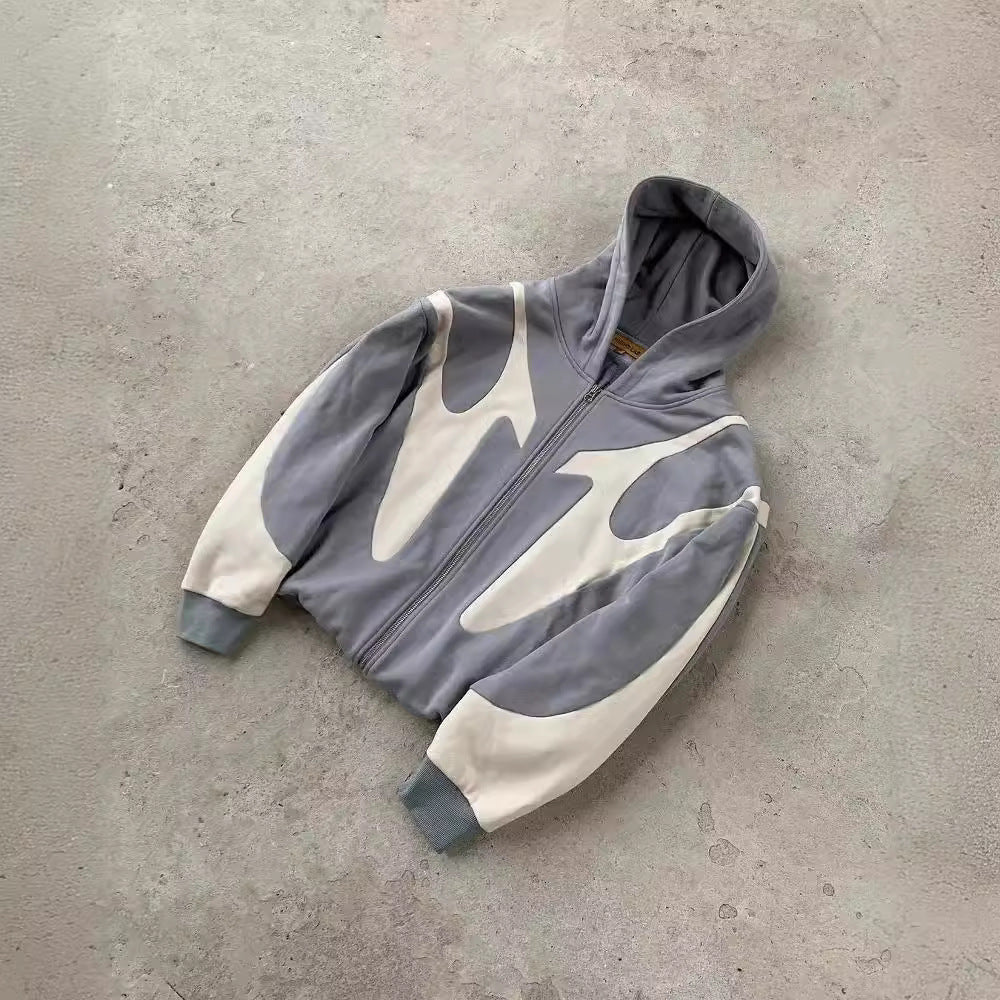 Nameria Unisex 3D Effect Zip Hoodie Relaxed Fit