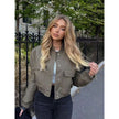 Nameria Stand Collar Pocket Jacket