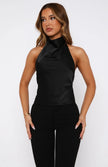 Nameria High Neck Backless Halter Top