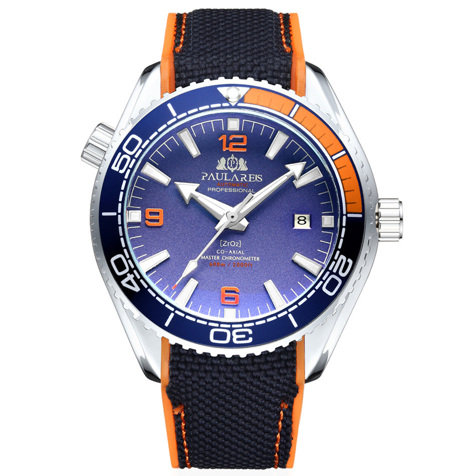 Nameria Automatic Luminous Date Watch Rubber Strap 45mm