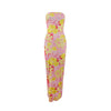 Nameria Strapless Floral Print Long Dress Tube Top Backless