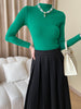 Nameria High Neck Rib Knit Top Slim Fit Base Layer