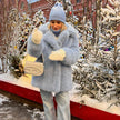 Nameria Faux Fur Mid Length Coat Extended Collar