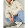 Nameria Womens Off-Shoulder Quilted Down Jacket With Fur Collar