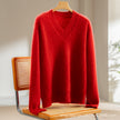 Nameria Womens Cashmere V Neck Sweater Pullover Long Sleeve