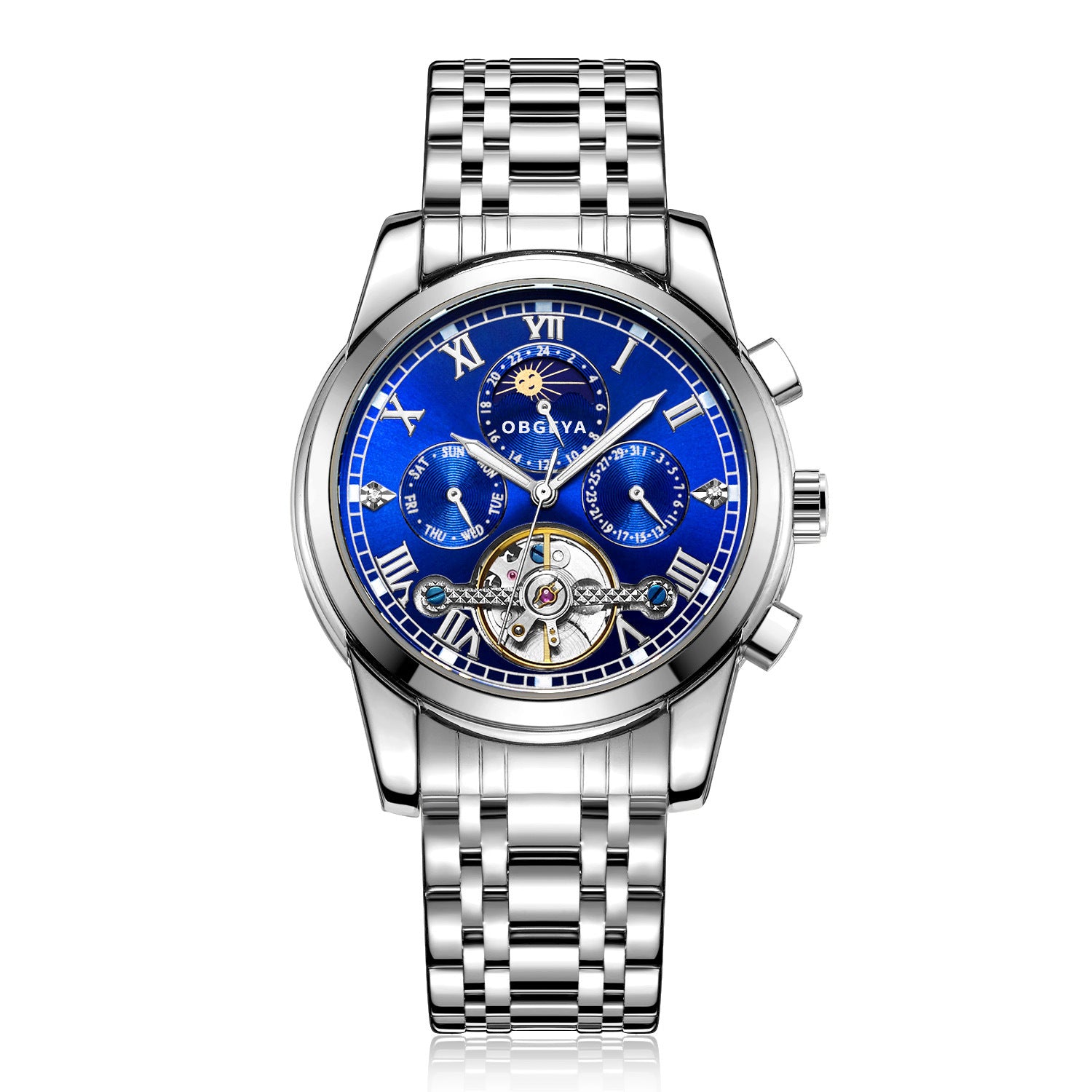 Nameria Automatic Moon Phase Watch Stainless Steel