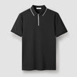 Nameria Mens Slim Fit Half Zip Polo Short Sleeve Cotton Blend