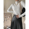 Nameria High Neck Rib Knit Top Slim Fit Base Layer