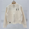 Nameria Wool Blend Zip Cardigan Stand Collar Loose Fit