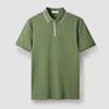 Nameria Mens Slim Fit Half Zip Polo Short Sleeve Cotton Blend