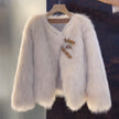 Nameria Faux Fur Cropped Coat Relaxed Fit Round Neck