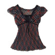 Nameria Striped Bow Front Puff Sleeve Top