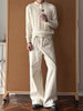 Nameria Cable Knit Polo Collar Long Sleeve Pullover Loose Fit