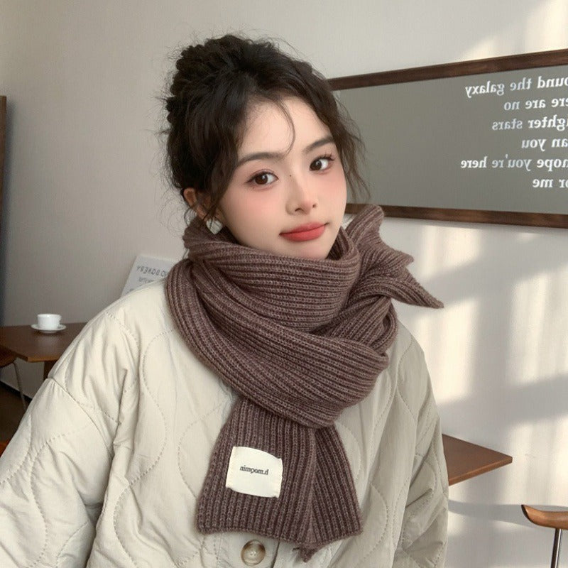 Nameria Textured Hand Hook Knit Scarf Acrylic Blend