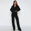 Nameria Knit Sweater Suit Ribbed Half Zip Two Piece Set