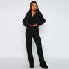 Nameria Knit Sweater Suit Ribbed Half Zip Two Piece Set