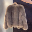 Nameria Faux Fur Cropped Coat Relaxed Fit Round Neck