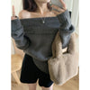 Nameria Off Shoulder Rib Knit Sweater