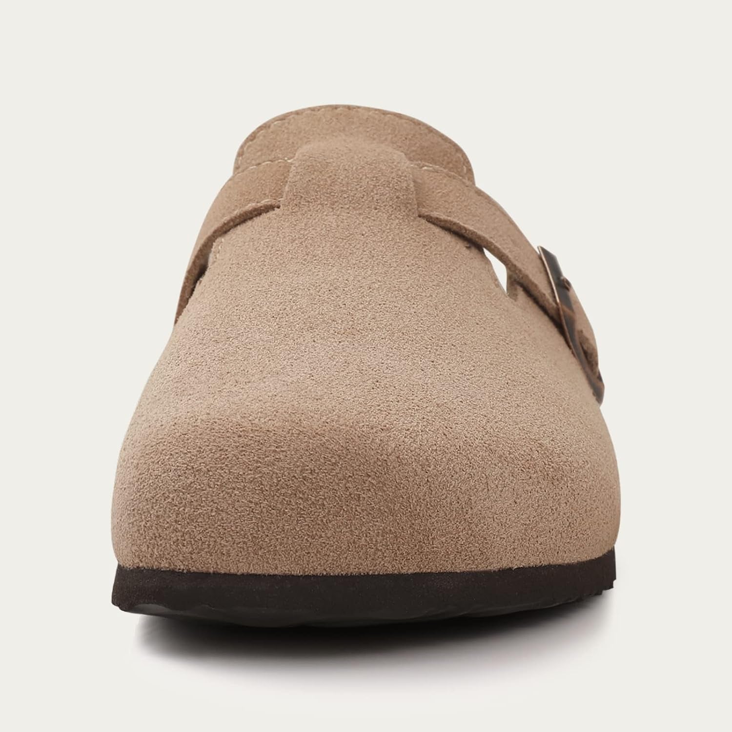 Genuine Suede Clogs for Women Cork Footbed Sandals Leather Mules Potato Shoes with Arch Support