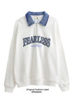 Nameria Unisex Oversize Denim Lapel Polo Sweatshirt