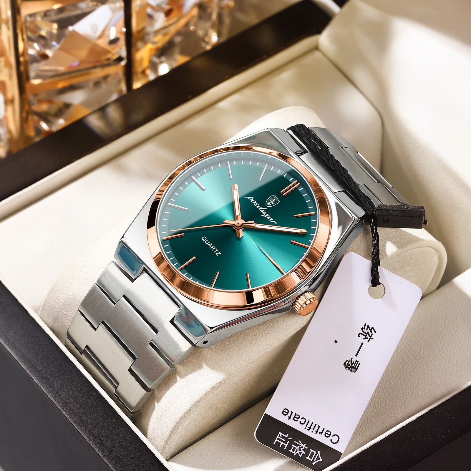 Nameria Podagar Quartz Day Date Watch Stainless Steel