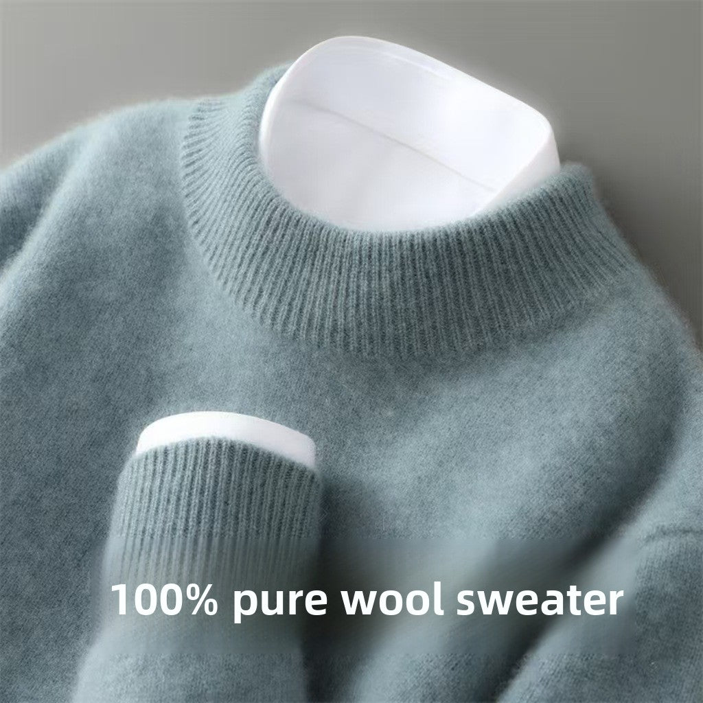 Nameria Wool Half Turtleneck Sweater Thick Knit Loose Fit