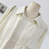 Nameria French Hollow Out Crochet Polo Lapel Long Sleeve Shirt