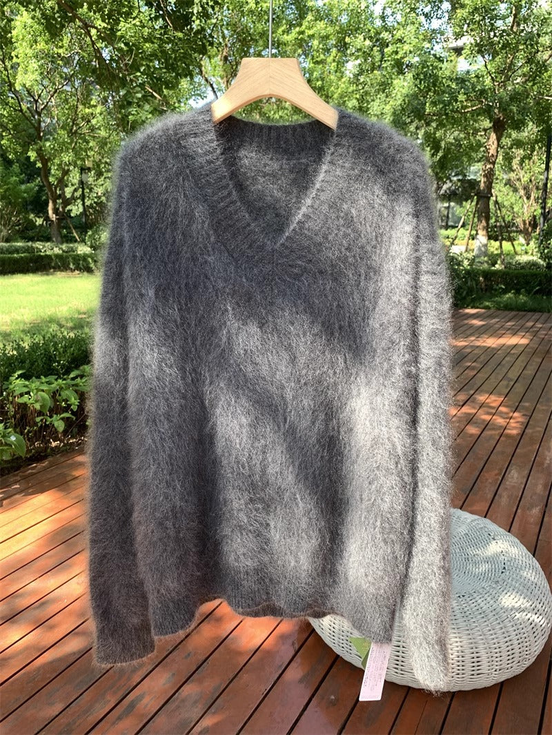 Nameria Womens Cashmere V Neck Sweater Pullover Long Sleeve